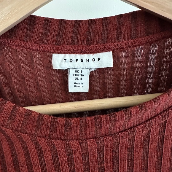 NWOT Topshop cut and sew tiered throw-on dress in rust - Size 4 / S - Picture 7 of 7